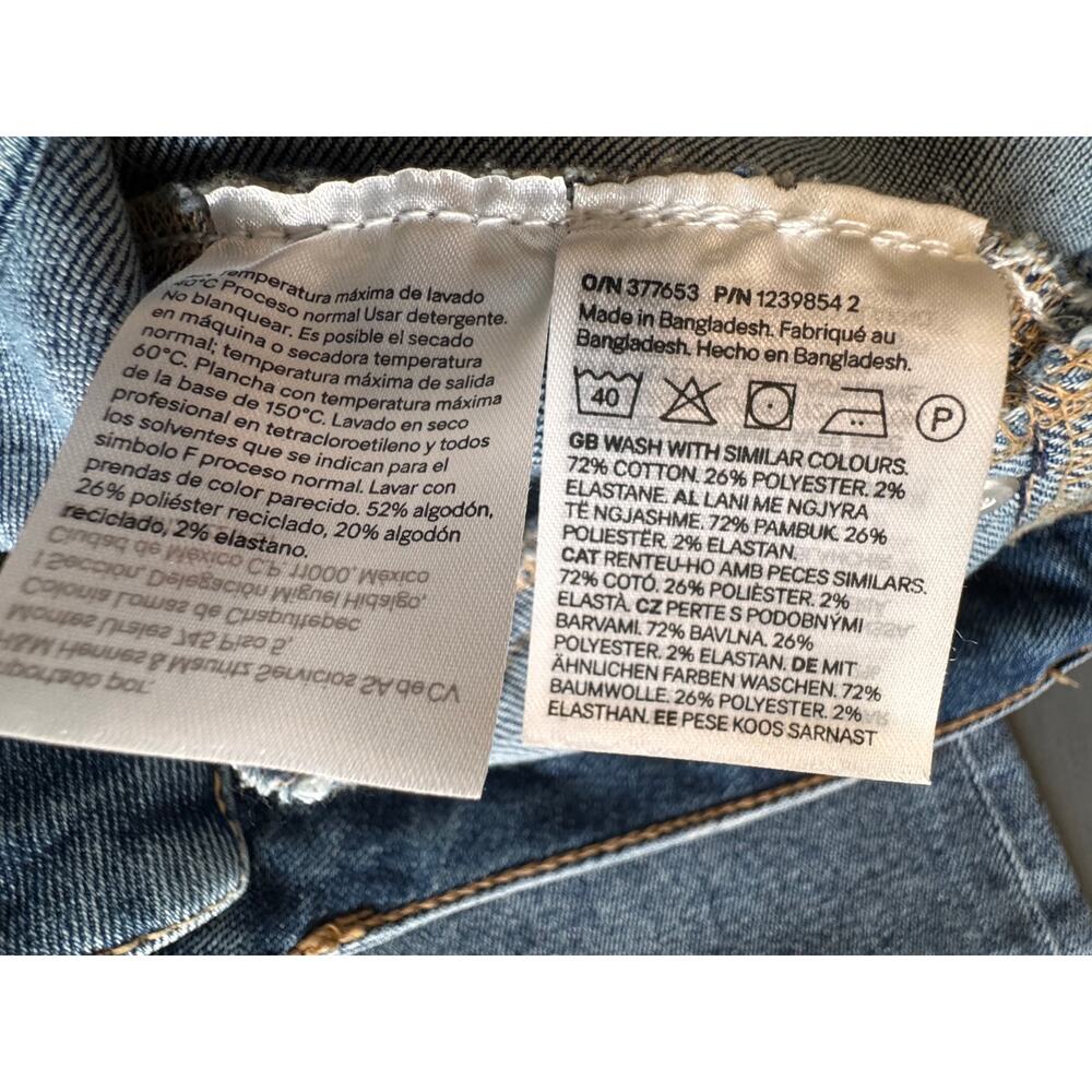 Nwt H&M DIVIDED Women's Blue Curved Leg High Waist Denim Jeans Size 6 - Picture 6 of 8